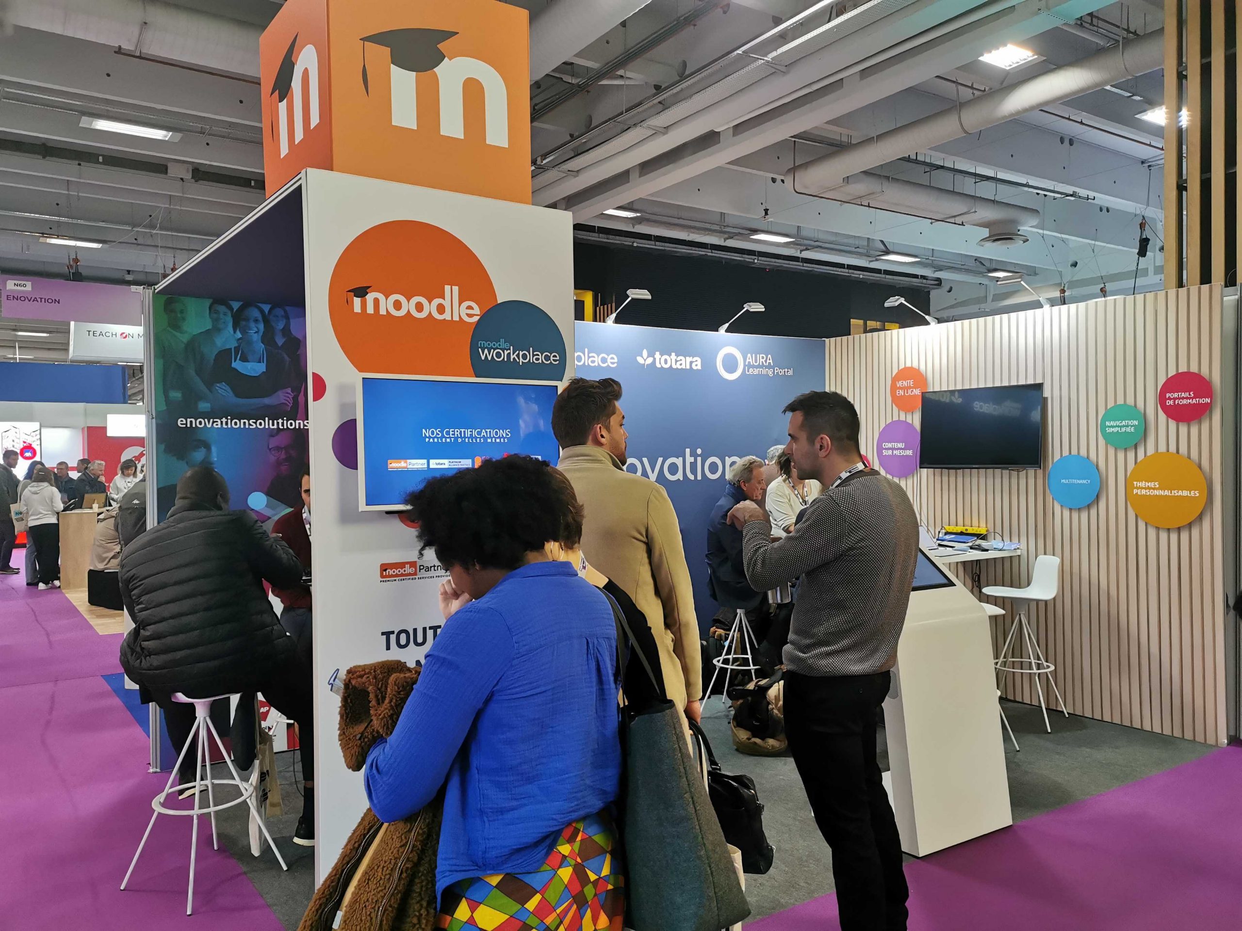 Enovation stand at Learning Technologies Paris 2024 - Moodle Partner
