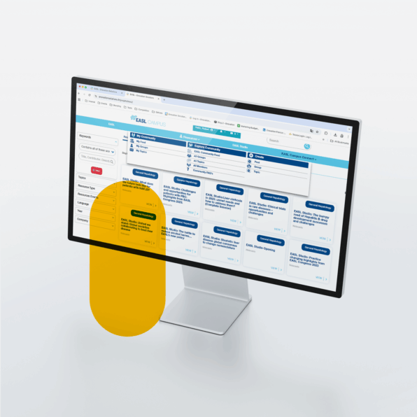 Computer showing EASL campus screen shot