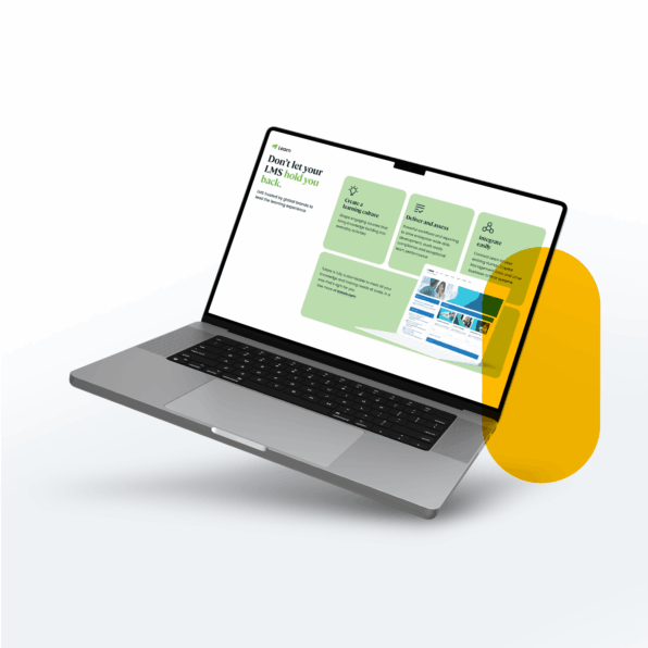 Laptop with Totara training related images