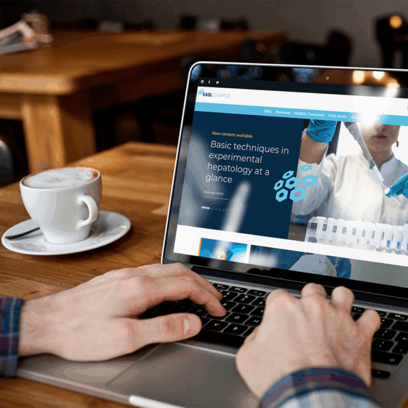 Image of enoHub customer using laptop