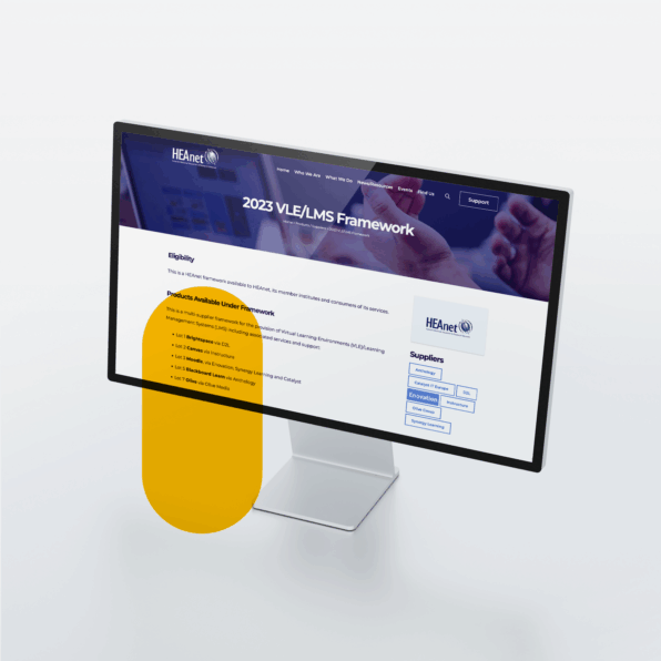 Image of screen shot of HEAnet website